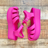 Jeffrey Campbell Pink Platform Fisherman Jelly Sandals- Size 9 (sold out online)