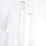 Apollo White Embroidered "Embrace Your Skin" Front Pocket Quilted Long Robe- One Size (see notes)