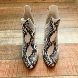Steve Madden Faux Leather Snakeskin Studded Booties- Size 7.5