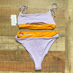 L*Space Purple and Orange Side Cut Out Bitsy Cut Bikini Bottoms NWT- Size L (we have matching top)