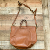 Madewell Brown Leather Personalized Stamped Zip Top Bag (see notes)