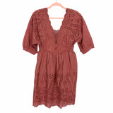 Listicle Brick Eyelet Babydoll Dress NWT- Size S