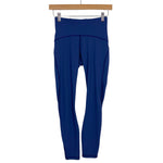 Lululemon Blue Mesh Detail Leggings- Size 4 (Inseam 25.5")