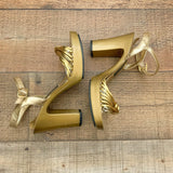 Dolcis Gold Guthrie Open Toe Heels- Size 7 (See Notes)