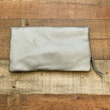 The Drop Metallic Silver Zipper Fold Over Clutch (LIKE NEW)