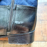 Tory Burch Black with Navy Quilted Riding Boots- Size 8.5 (see notes)