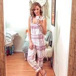 Aerie Plaid Shoulder Tie Strap Cropped Jumpsuit- Size XXS