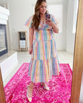 J Crew Rainbow Gingham Slingback Pumps- Size 9