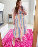 J Crew Rainbow Gingham Slingback Pumps- Size 9