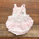 Mudpie Light Pink Seersucker Romper- Size 0-3M