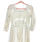 Zara Cream Sheer Crochet Dress- Size L (see notes)