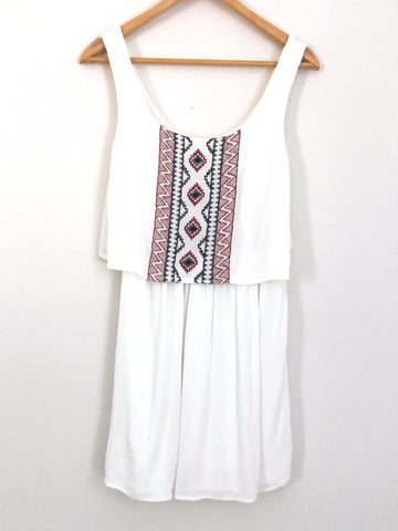 Way-In Embroidered Tank Dress- Size XS