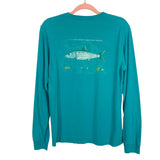 Southern Tide Teal Game Fish Series Long Sleeve Tee- Size S (see notes)