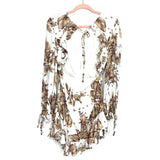 Saints + Secrets White Floral Surplice Front and Open Back Dress NWT- Size S