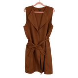 Talbots Brown with Tie Belt Double Faced Vest - Size L (sold out online)