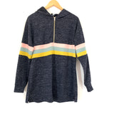 Roolee Striped Half Zip Hooded Pullover NWT- Size M