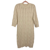 Pink Desert Cream Cable Knit Sweater Dress- Size XL