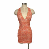 Missguided Petite Orange Multi Tie Dye Halter Neck Dress NWT- Size US 2