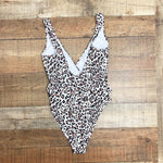 Mono B Animal Print Surplice Padded One Piece- Size L (sold out online)