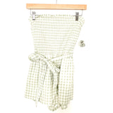 Abercrombie & Fitch Green And White Check Smocked Bodice Romper (NWT)- Size S