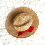 Loft Bow Straw Fedora “Cayenne Pepper” Hat- Size S/M