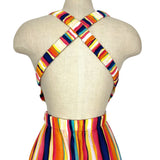 Forever21 Color Striped Criss Cross Back Strap Maxi Dress NWT- Size S (sold out online)