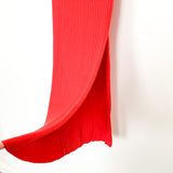 Leith Red Ribbed V-Neck Bodycon Sweater Dress with Side Slit- Size M