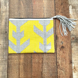 WKND WYFR Yellow & Silver Clutch