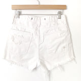Lovers + Friends “Jack” White Distressed Denim Cutoff Shorts- Size 26