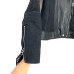 Lucky Brand Black Leather Trim Moto Jacket- Size XS
