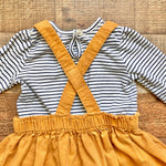 Little Me Corduroy Bunny Jumper Dress with Striped Long Sleeve Top- Size 18M (sold as a set)