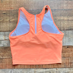 Pink Desert Orange Dreamsicle High Neck Racerback Zipper Padded Midkini Top- Size XL (see notes)