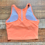 Pink Desert Orange Dreamsicle High Neck Racerback Zipper Padded Midkini Top- Size XL (see notes)