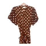 MELLODAY Mocha Polka Dot Print Belted Dress- Size S (sold out online!)