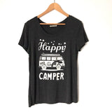 Bear Dance Charcoal “Happy Camper” Top-Size M
