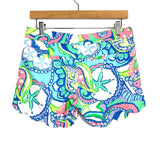 Lilly Pulitzer White/Blue/Pink/Green The Buttercup Scallop Shorts- Size 00
