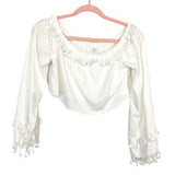 No Brand White Tassel Skirt and Top Set- Size M