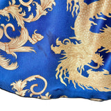 Escalier Navy/Gold Pattern Satin Pants/Cami/Robe Pajama Set- Size M (sold as set, see notes)
