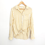 Byron Bay Striped Front Knot Button Up- Size S