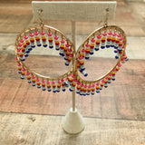 No Brand Gold Circle Multicolor Bead Earrings