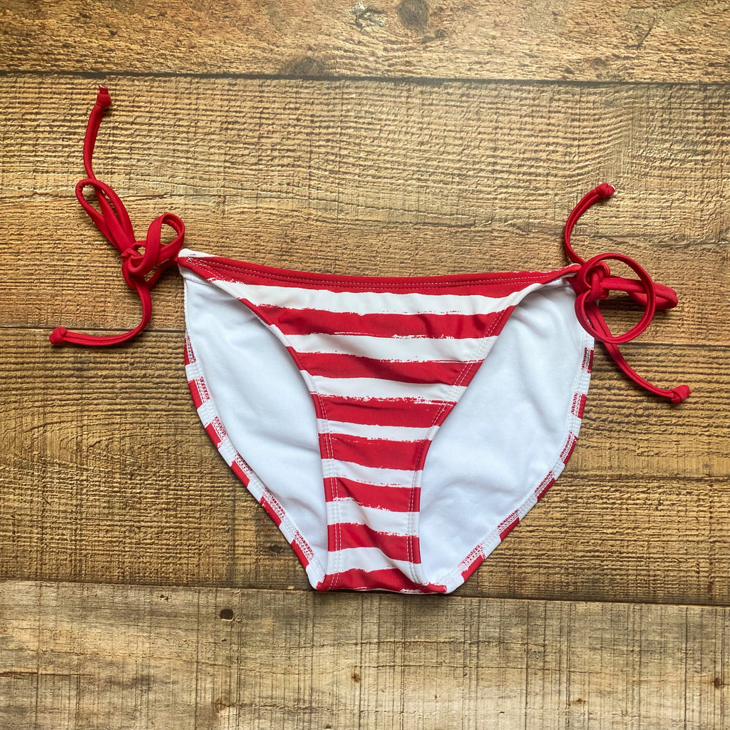 Xhilaration Red and White Striped Side Tie Bikini Bottoms- Size S – The  Saved Collection