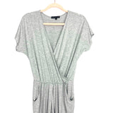 Gibson Look Grey Surplice Wrap Jogger Jumpsuit- Size XXS