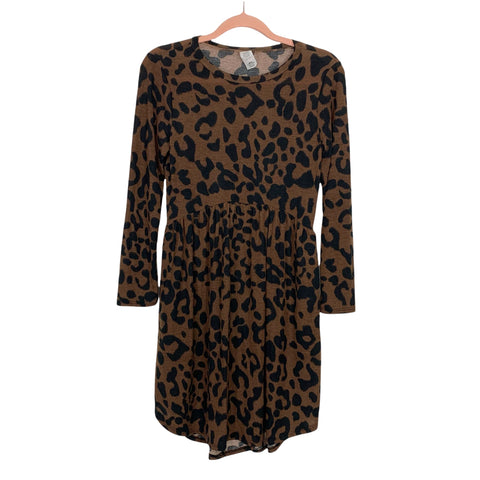 No Brand Animal Print Long Sleeve Dress- Size S