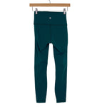 Lululemon Emerald Green High Waisted Leggings- Size 4 (Inseam 25")