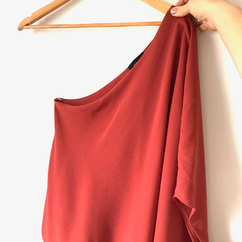 Vici Rust One Shoulder Elastic Waist Top- Size S