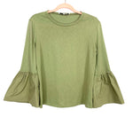 English Factory Olive Bell Sleeve Top- Size S