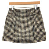 ASTR The Label Black and Brown Houndstooth Wool Blend Skirt- Size S