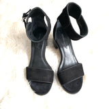 Bernado Black Suede Ankle Strap Heels- Size 5.5
