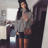 Goodnight Macaroon Striped Turtleneck Sweater- Size ~S (see notes)