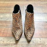 Qupid Black/Animal Print Ankle Booties- Size 6.5 (LIKE NEW)